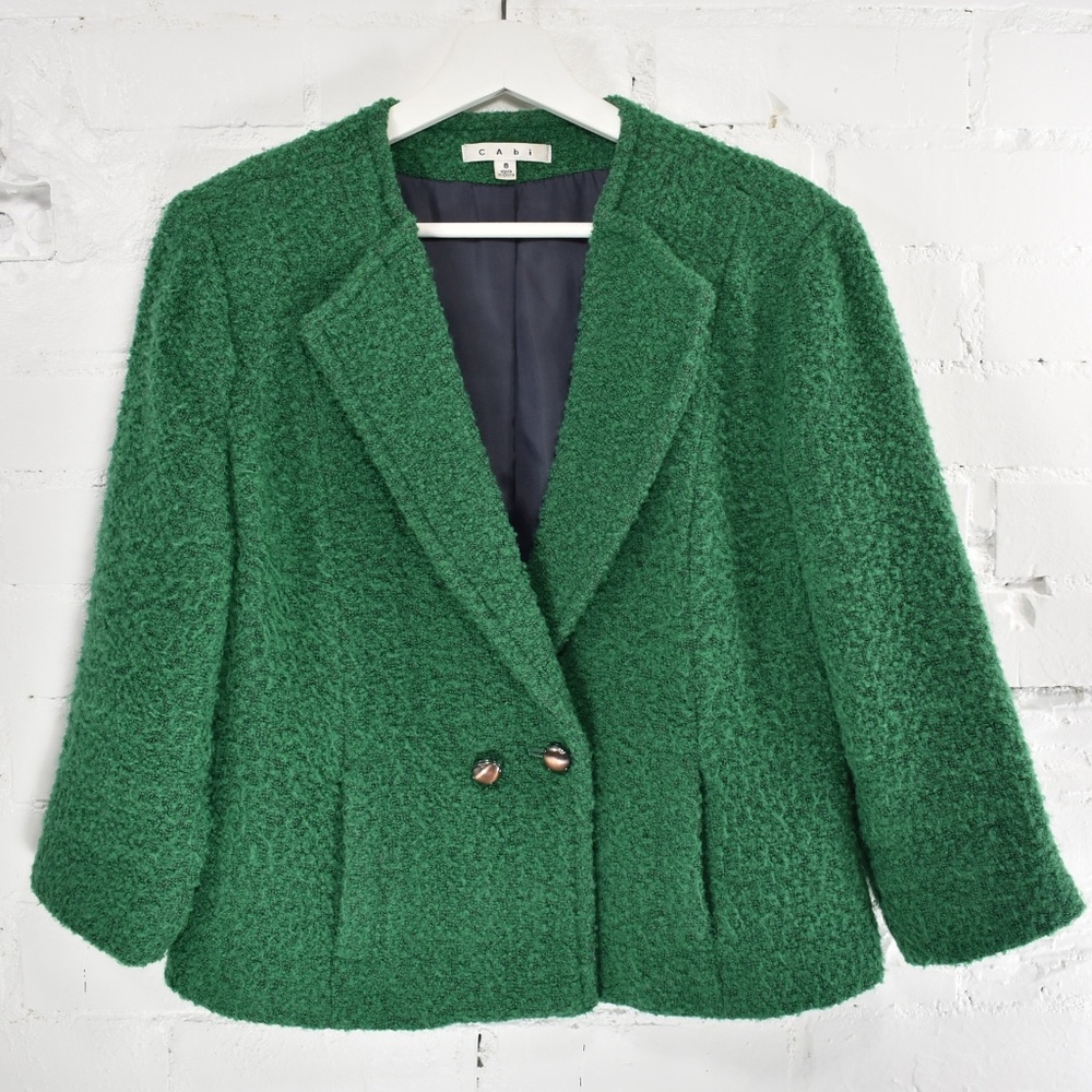 Cabi 532 "Ivy" Emerald Green Wool Lined Blazer 8